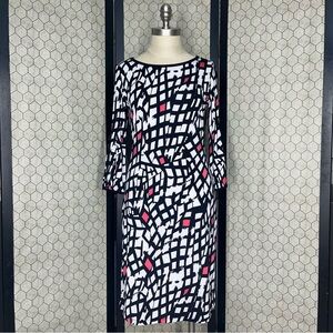 Tribal Split Sleeve Geometric Print Dress